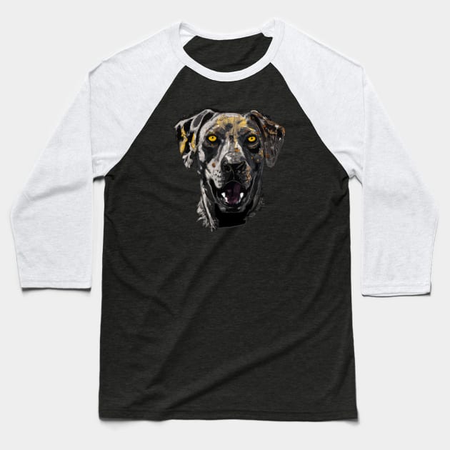 Catahoula Leopard Dog Baseball T-Shirt by Furrban